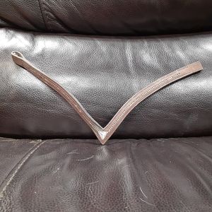 Leather and rhinestone fancy browband